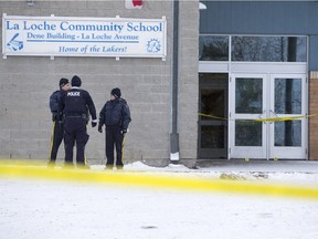 RCMP were on the scene after the shooting at La Loche Community School on January 23, 2016.