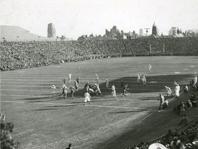 The Saskatchewan Roughriders played the Ottawa Rough Riders in the 1951 Grey Cup game, above, after defeating the Edmonton Eskimos in the West final.