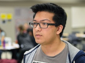 Campbell Collegiate student Faraz Khan at an Amnesty International event held at the University of Regina, Sask. on Sunday Oct. 16, 2016.