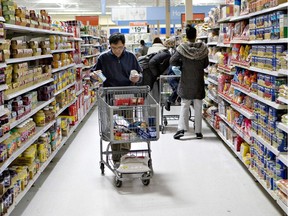 Good news: the cost of groceries in Saskatchewan fell by two per cent in the last year, Statistics Canada reports.