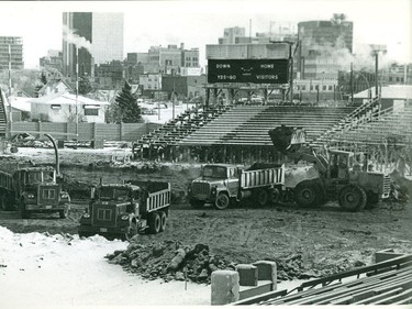 Taylor Field upgrades in 1979. Photo courtesy Saskatchewan Sports Hall of Fame.