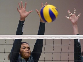 University of Regina Cougars middle blocker Molly Wade-Cummings, shown here in a file photo, is one of just two fifth-years on the roster for the 2016-17 Canada West season.