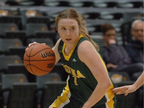 University of Regina guard Sara Hubenig, shown here in a file photo, and three of her Cougars teammates won a silver medal at a world university three-on-three basketball tournament in Xiamen, China.