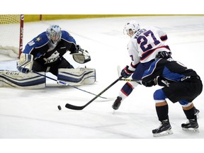 Austin Wagner of the Regina Pats is starting to bury more chances like the one seen above against the Kootenay Ice.