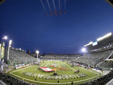 The beginning of the 101st Grey Cup game held at Mosaic Stadium in Regina, Sask. on Sunday Nov. 24, 2013.