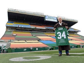 Bangkok resident Jim Reed visits Mosaic Stadium on Thursday.