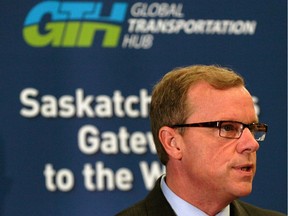 Premier Brad Wall at the Global Transportation Hub west of Regina in 2012.