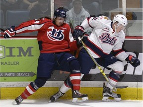 The Regina Pats and Lethbridge Hurricanes, shown in action during the 2016 WHL playoffs, met for the first time this season on Saturday in Lethbridge. The Pats prevailed 7-2.