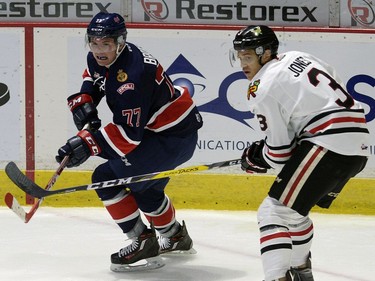 Pats captain Adam Brooks for files during WHL action between the Regina Pats and the Portland Winterhawks at the Brandt Centre in Regina Wednesday night.