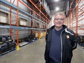 Steve Compton of the Regina Food Bank in one of the food storage areas.