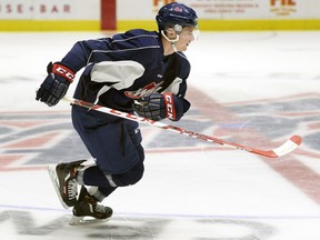 Regina Pats 20-year-old Adam Brooks who has returned to the team from the Toronto Maple Leafs.