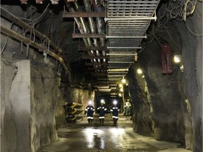 Underground workers at the of the Cigar Lake Mine in northern Saskatchewan.