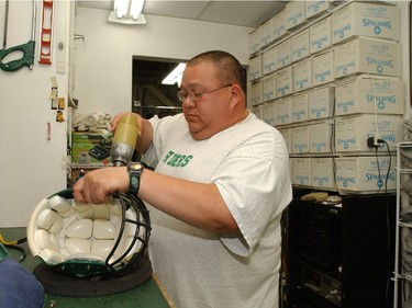Rider equipment manager Norm Fong.