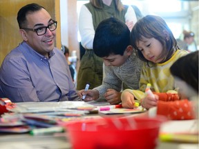 Advocate for Children and Youth Corey O'Soup meets with kids at a National Child Day activity held at Core Ritchie Neighbourhood Centre in Regina on Sunday Nov. 20, 2016.