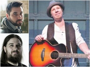 Brock Andrews (top left, clockwise), Murray Pulver and Justin Bender will participate in the Pickman Guitar Festival on Dec. 4.