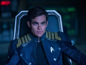 Chris Pine plays Capt. James T. Kirk in Star Trek Beyond.