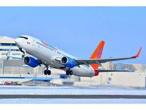 Sunwing Boeing 737 lifts off from Pierre Elliott Trudeau Airport in Montreal in this file photo. Sunwing announced once-weekly service from YQR to Puerto Plata, Dominican Republic, starting in December.