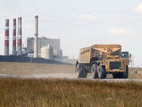 A coal truck leaves the Boundary Dam power generation plant near Estevan.