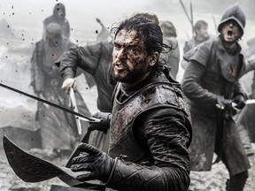 Kit Harington portrays Jon Snow in a scene from Game of Thrones.