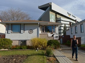 Lauren Gill walks in front of his home on Garnet St. a short distance from old Mosaic Stadium in Regina, Sask. on Sunday Nov. 6, 2016.