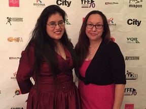 (L-R) Trudy Stewart, Mispon artistic director, and Janine Windolph, Mispon board president, attend the Saskatchewan Independent Film Awards