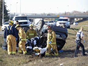 Police, fire and paramedic crews responded to a vehicle rollover on the Ring Road near Winnipeg Street on Nov. 13.