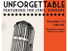 Regina Music Lyrical Theatre is presenting Unforgettable from Dec. 1-3.