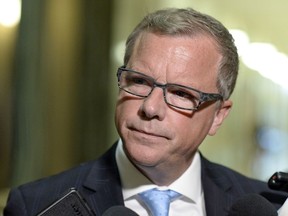 Premier Brad Wall has stuck to a repetitive scrip when answering questions about the Global Transportation Hub land deal.