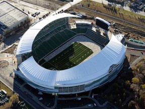 New Mosaic Stadium in Regina. The $278-million project helped boost construction output by 2.3 per cent in 2016 from a 18.2 per cent drop in 2015, according to the Conference Board of Canada.