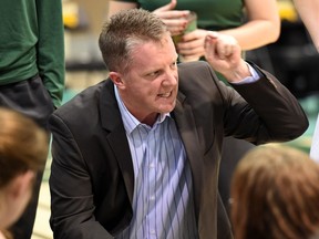 University of Regina Cougars women's basketball head coach Dave Taylor, shown here in a file photo, wasn't happy with his team's play in its season-opening win Friday.