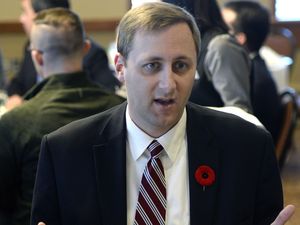 REGINA,Sk: NOVEMBER 9, 2016 --Federal Conservative leadership candidates took part in a Regina Chamber of Commerce lunch talking with Chamber members. Here Brad Trost. BRYAN SCHLOSSER/Regina Leader Post
