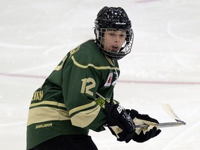 Team Saskatchewan centre Emilia MacDougall has attained a long-standing goal by playing in the Canadian women's under-18 hockey championship.