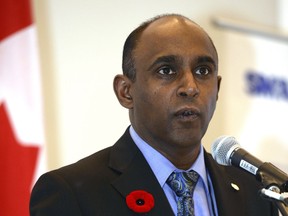 Dr. Intheran Pillay, president of the SMA, addresses the Saskatchewan Medical Association's Representative Assembly.