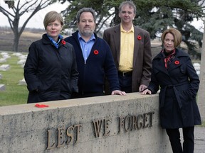 The Side By Side Quartet, comprised of Carolyn Speirs (left), Doug Pederson, Norris Bjorndahl and  Dianne Burrows, will present Lest We Forget: Songs From The War Years on Nov. 11.
