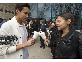 Last month, people attended a candlelight vigil outside the Gordon Oakes Red Bear Student Centre on the University of Saskatchewan campus to support those affected by the youth suicides in northern Saskatchewan.