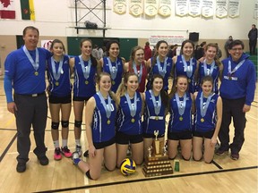 The Swift Current Ardens are shown at Campbell Collegiate after winning the Saskatchewan High Schools Athletic Association 5A girls volleyball title on Saturday.