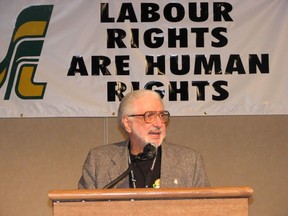 Bob Sass, a longtime labour rights advocate in Saskatchewan whose work led to the creation of the Workplace Hazardous Materials Information System (WHMIS). Photo courtesy Saskatchewan Federation of Labour.