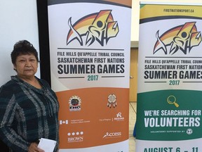 Elaine Chicoose, tribal vice chief and games chair, announces the First Nations Summer Games will be held in Regina Aug. 6-11, 2017.
Pamela Cowan/Regina Leader-Post
