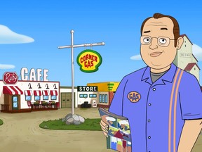 Promotional image for new Corner Gas animated series, coming out on The Comedy Network in 2017-18.