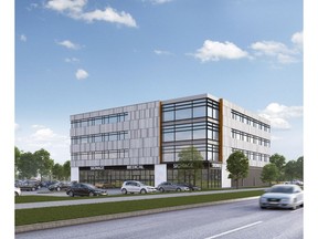 Artist's rendering of Eastgate Alliance Centre, a new suburban office building under construction at 2075 Prince of Wales Dr. in east Regina.