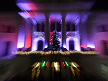The Legislative Building was lit up in spectacular fashion Thursday for the Christmas Lights Across Canada event.