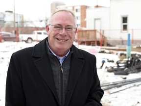 Stephen Onda, president of Halifax Holdings West Inc., stands at the site of a new affordable rental housing project on the 1900 block of Halifax St. in Regina.