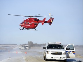 STARS Air Ambulance, RCMP, Regina Fire Dept. and Regina EMS were on scene on a rural farm yard approx. 15 kilometres north of Regina on Dec. 21, 2016.