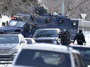 The Regina Police Service has the 2000 block Broder Street block off during a police operation in Regina.