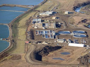 An aerial shot of the new wastewater treatment plant.