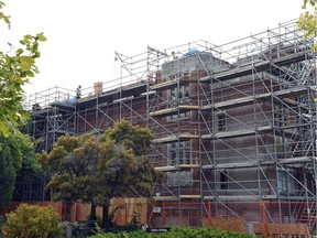 Construction at Darke Hall on the University of Regina College Avenue Campus.