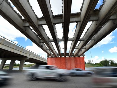 Traffic passes under the Ring Road at Victoria Avenue. Victoria Avenue will be closed in both directions for the entire weekend beginning at 7 p.m. on Friday until 6 a.m. on Monday. DON HEALY / Regina Leader-Post