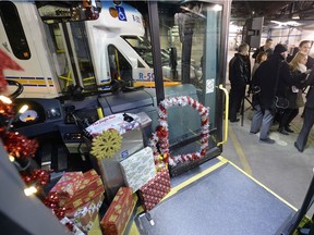 The kick-off to the Jingle Bus campaign that runs from Dec. 16 to 18 was held at the Transit building Thursday morning.