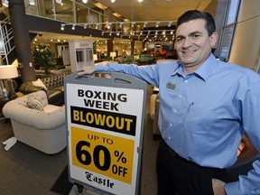 Marlowe Fontaine, owner and manager of Castle Furniture in his store.  Castle Furniture will be having its annual Boxing Day sale this year.