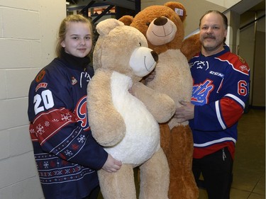 Michelle and Myron Popik at the Teddy Bear Toss at the Pats game.